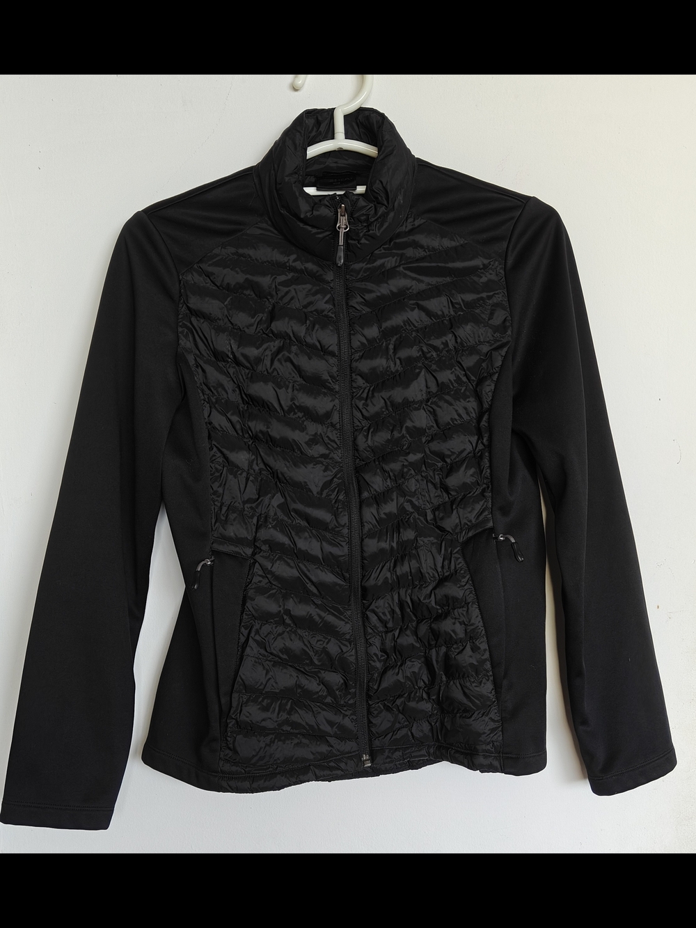Black Hybrid Quilted Jacket - Women